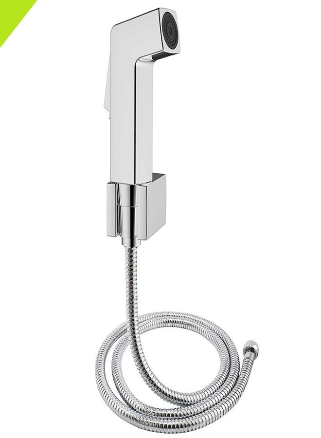 HOME13 Premium ABS Health Faucet Set with Stainless Steel Hose Pipe and Wall Hook Health Faucet (Wall Mount Installation Type) (Pack of 1) (CUBIX Faucet, 1.5 MTR SS Tube) - Image 1